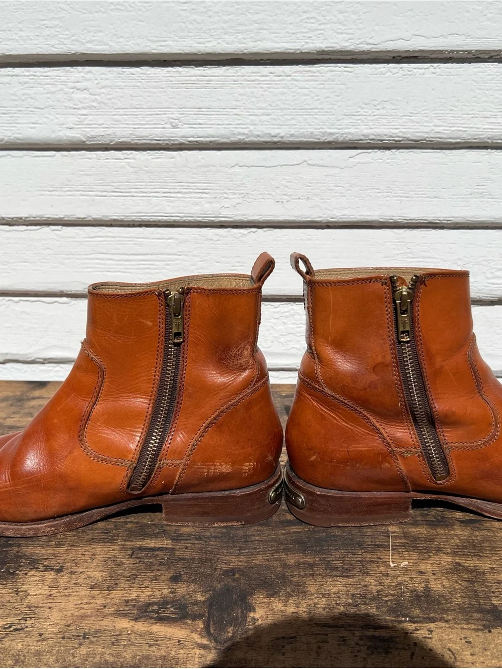 Frye Leather Boots with Side Zip